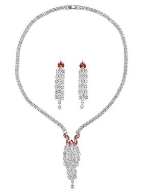 奢华大气高级感新娘晚礼服主婚纱流苏项链配饰一字肩结婚晚宴轻奢