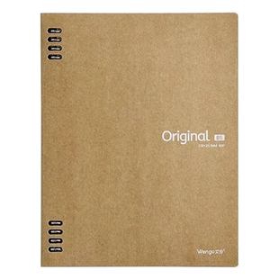 文谷a5复古牛皮纸不硌手铁夹活页本可拆卸b5黑色ins风笔记本本子简约大学生用白色高颜值精致文艺记事本