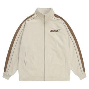 BJHG不计后果外套男款冬季麂皮绒美式潮牌情侣休闲运动夹克棒球服