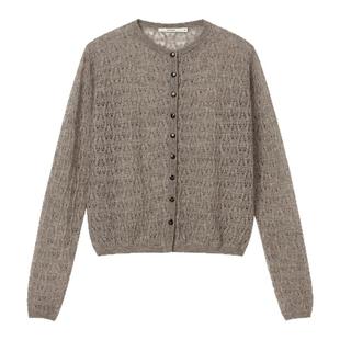 COTEMP DECIDUOUS TREE CARDIGAN 25FW新款落叶镂空羊绒开衫女