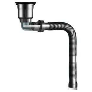 厨房水槽单碗池洗菜盆下水管配件45/58mm排水管道防臭全套装通用