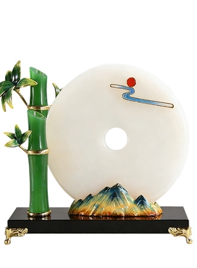 节节高升富贵平安玉石平安扣摆件