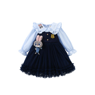 D.Bkyer女童春装公主裙洋气兔子警官儿童衣服连衣裙生日女孩裙子