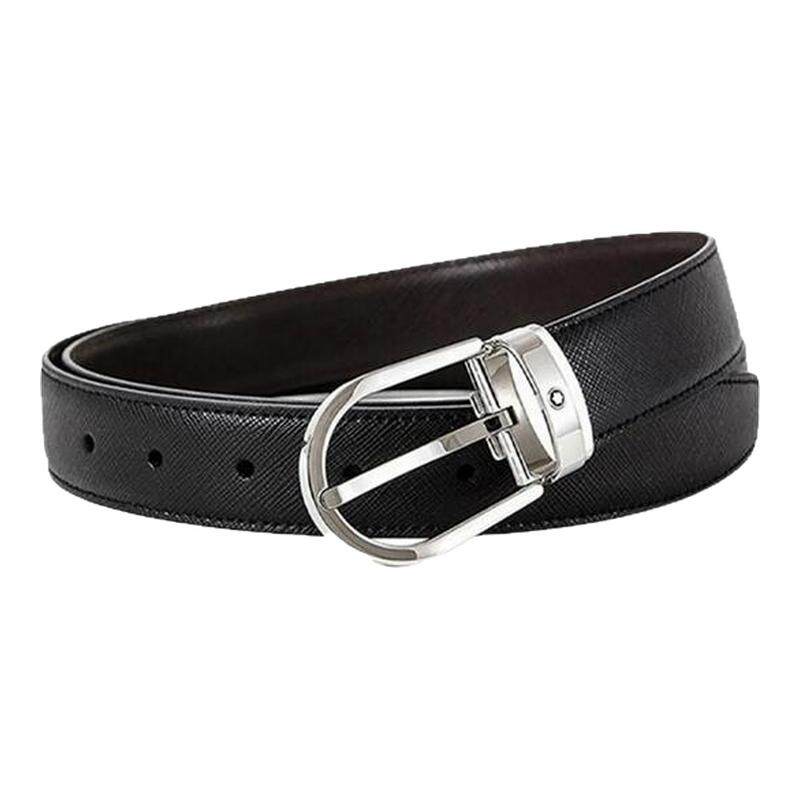 【自营】MONTBLANC/万宝龙经典系列椭圆形扣针男士腰带113834牛皮
