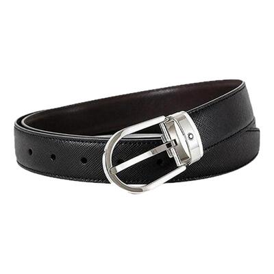 【自营】MONTBLANC/万宝龙经典系列椭圆形扣针男士腰带113834牛皮