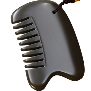 天然玄黄泗滨砭石梳子头疗非神器按摩梳头部刮痧经络泗滨砭石正品