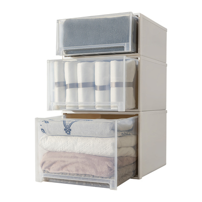 抽屉式透明塑料整理箱储物柜子