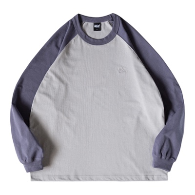 拼色索罗娜插肩长袖TEE恤