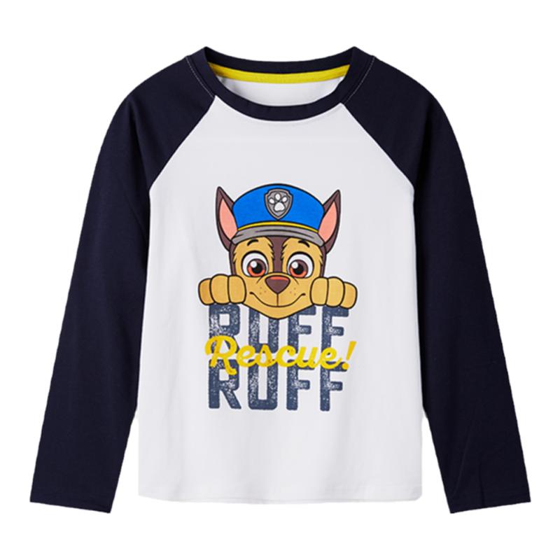 PAW Team Boys Long Sleeve T-Shirt Spring and Autumn 2024 New Baby T-shirt Children’s Cotton Top Girls Base Shirt