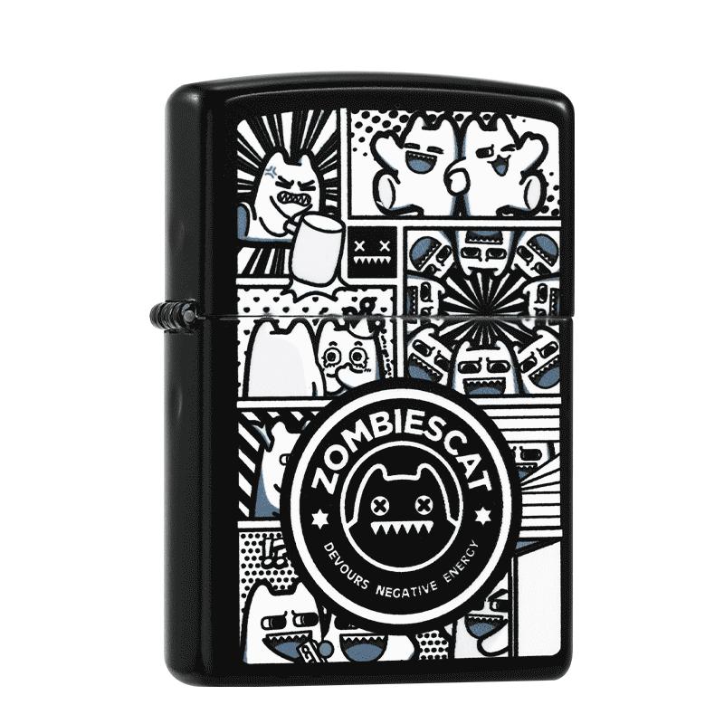 zippo打火机2023魔鬼猫加油能量猫套装官方正品煤油防风创意时尚