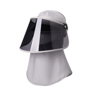 偏光遮阳帽女防晒紫外线骑车开电动车夏季防风全脸面罩大檐太阳帽