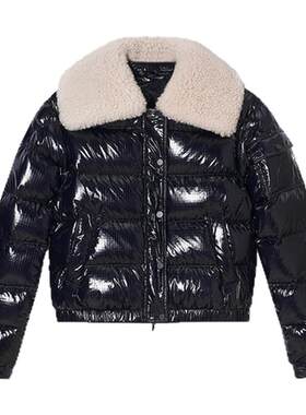 PSALTER诗篇摩登休闲短款可拆毛领亮面羽绒服女2025冬款