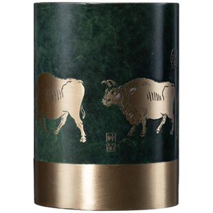 朱炳仁铜 五牛积福笔筒书房文具收藏送人创意清宫艺术学生礼品