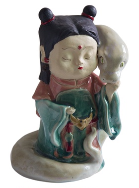 善财龙女御蛇·古风女孩神话摆件