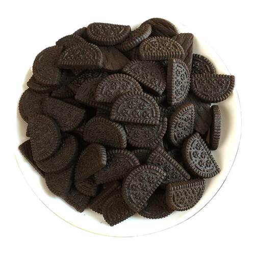 奥奥半圆饼干黑色蛋糕装饰热奶宝插件一半冰淇淋甜品点缀小料摆件