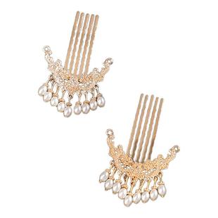 汉服头饰流苏明制发钗古风珍珠发梳唐制古装插梳百搭日常襦裙饰品