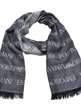 Armani阿玛尼男女情侣款羊毛围巾