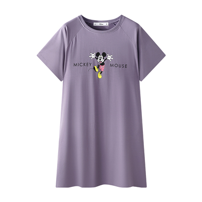 迪士尼米奇短袖睡裙女夏纯棉睡衣