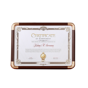 仿铜角实木证书框高级感a4A3龙骨背板相框摆台荣誉授权书证件挂墙