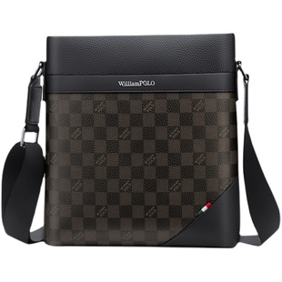 保罗男士包包真皮斜挎包男包单肩包商务背包头层纯牛皮英伦风休闲