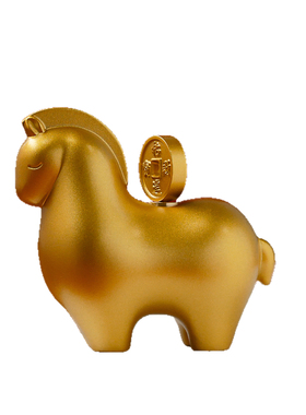 马上有钱生肖马摆件沙金桌面装饰品工艺品高档礼品发财马年礼物