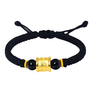 999足金包银本命年手链六字真言转运珠男女款手绳S生日礼物送男友