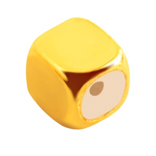 18k金方糖珠小方糖黄金玫瑰金项链手链吊坠散珠子金珠diy纯金配件