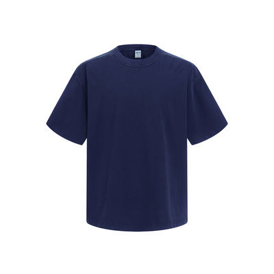 领肩一体罗纹拼接阿苏特做旧T恤