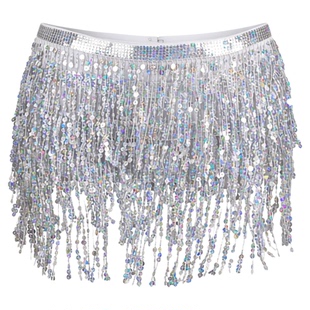 Belly Dance Practice Sequin Fringe Waist Chain亮片流苏腰链女