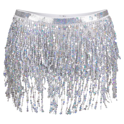 Belly Dance Practice Sequin Fringe Waist Chain亮片流苏腰链女