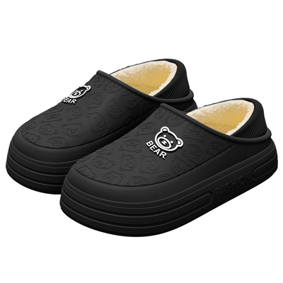 男士秋冬季保暖毛绒加厚棉拖鞋