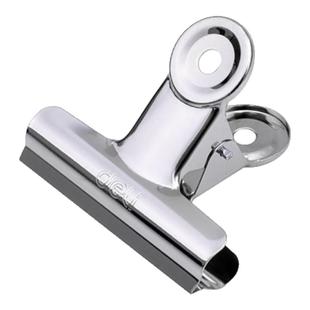 得力夹子整理夹12个金属铁票据夹钢铁夹6个不易生锈大中小号报纸夹山形圆形铁票夹办公用品固定金属票据夹