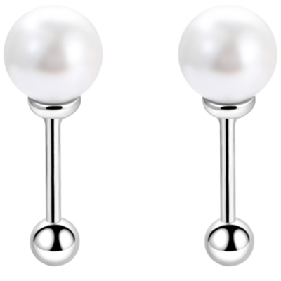 999足银耳钉天然珍珠耳骨耳蜗钉