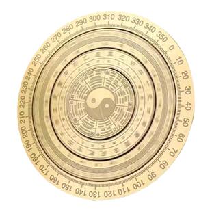 黄铜复古实心随身迷你罗盘太极八卦指尖陀螺手把件轮盘大号