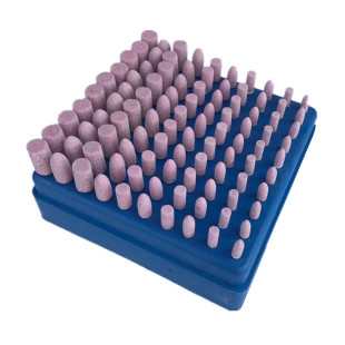 砂轮磨头红刚玉火石仔金属模具打磨头 铬刚玉陶瓷电磨头柄3mm套装