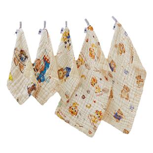 婴儿口水巾A类纯棉新生儿童超软拍嗝小方巾宝宝专用纱布洗脸毛巾