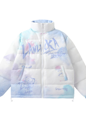 LAMLICKA情侣同款扎染羽绒服