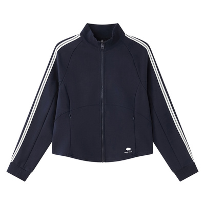 云上生活【青鸟外套】立领棒球服运动条杠撞色短款外套女春季上衣