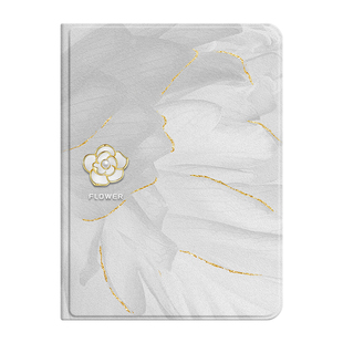 鎏金山茶花适用ipad保护套air2苹果2025平板ipadpro壳air5带笔槽2024新款mini6/4全包10软pro防摔八7六五11代