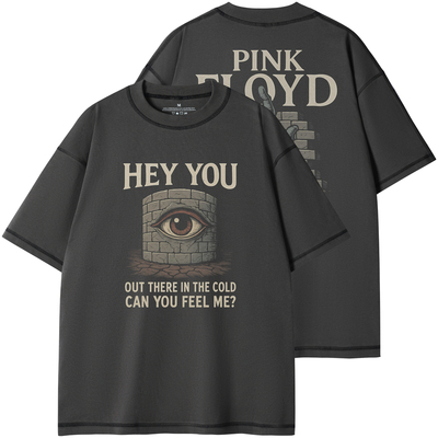 PINK FLOYD乐队复古美式街头设计感圆领宽松纯棉摇滚短袖T恤
