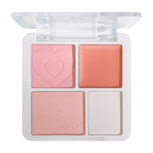 四色腮红高光盘哑光粉色膨胀色新手韩系氛围感多用防水不脱妆学生