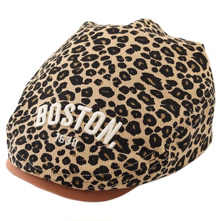 潮流豹纹儿童帽子春秋薄款遮阳防晒贝雷帽男女宝宝夏季反戴前进帽