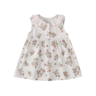 [A类纯棉]女宝宝连衣裙女童裙子夏季透气薄款小公主洋气婴儿夏装