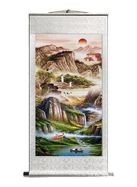 国画山水画镇宅旺业招财进宝挂画