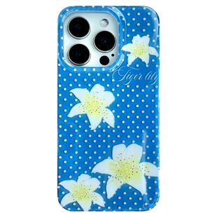 由里公园ins少女韩系温柔鸢尾蓝波点百合花15适用16pro苹果16ProMax手机壳iPhone16全包14新款14Promax保护套