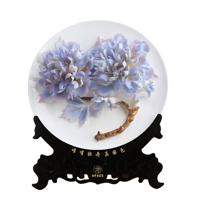 东方泥土非遗瓷花牡丹挂盘