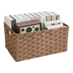 定制藤编收纳筐抽屉式整理盒宜家用书本收纳箱厨房可水洗篮储物框