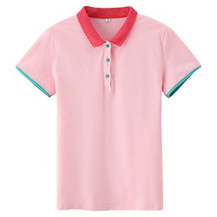 新款幼儿园老师夏季短袖t恤翻领工衣工作服女polo衫定制印字上衣