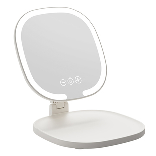 LED化妆镜可折叠带灯便携式随身ins风学生宿舍台式桌面镜高清智能
