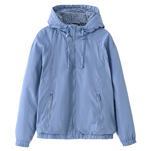 欧美加绒加厚户外防风雨雪连帽运动棉衣外套 外贸原单女装秋冬